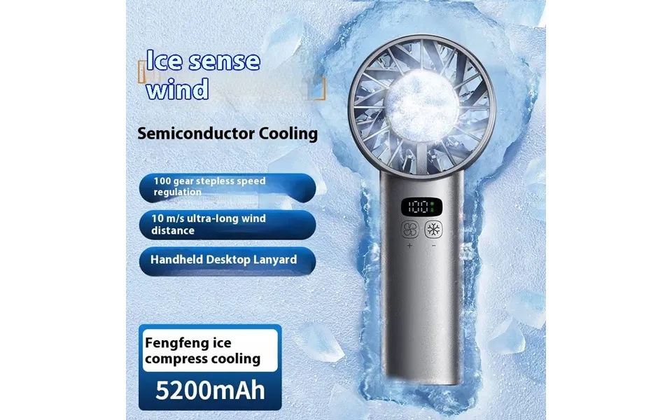Ultra-quiet Ice Cooling Handheld Fan - 100-speed Adjustable, Usb Rechargeable Mini Fan With Fast Cooling For Office & Tr
