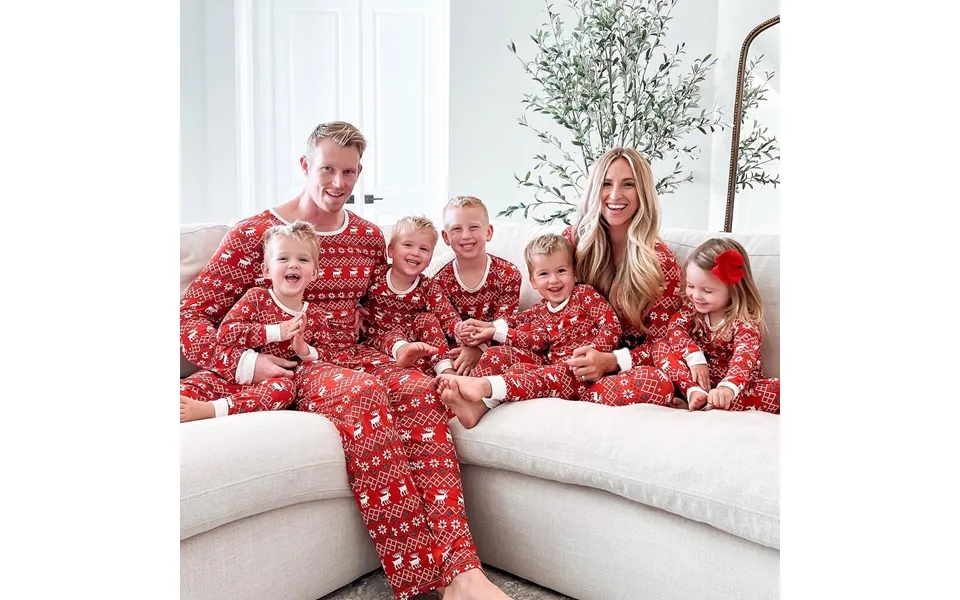 Underwear & Sleepwears New Christmas Family Home Parent Child Suit Printed Pajamas Long Sleeve Round Neck