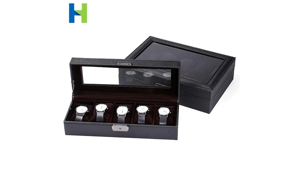 Watch Box 5-bit Premium Pu Leather Plush Lock 10-bit Watch Box