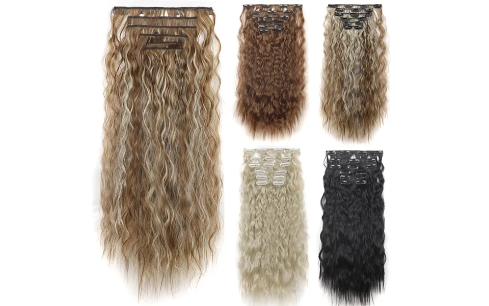 Wig Clip Hair Extensions - Chemical Fiber High Temperature Wire Long Straight Hair Seamless Wig