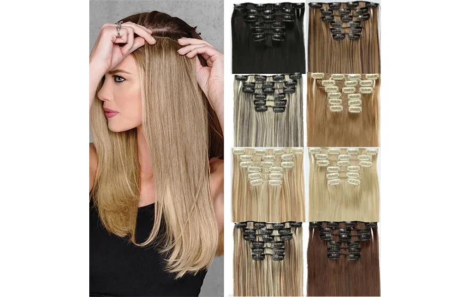 Wig Hair Extensions 6-piece Set Long Straight Hair European And American Wigs 16 Cards Large Quantity In Stock Straight