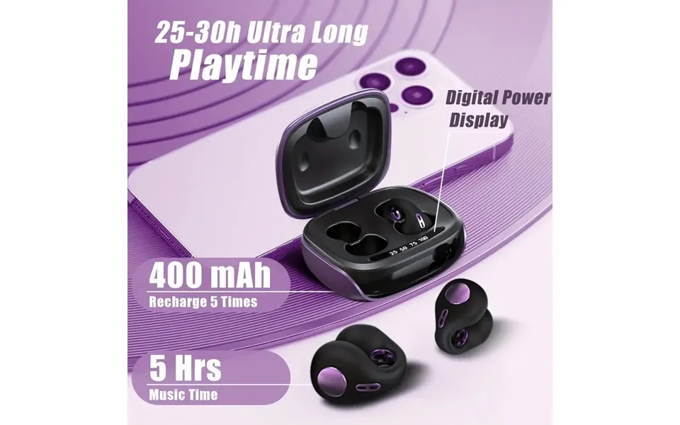 Wireless Headset Clip On Open Ear Earbuds Head Set Workout Cycling Running Work Headphone Induction Earphones