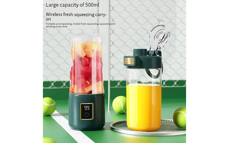 Wireless Portable Juicer Blender With 12 Blades - 500ml Glass Cup