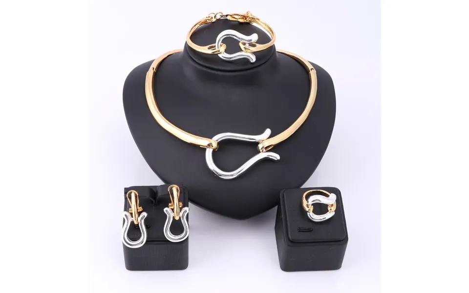 Women African Jewelry Sets Gold Color 3 Colors Fashion Bridal Wedding Elegant Romantic Wedding Necklace Jewelry Sets