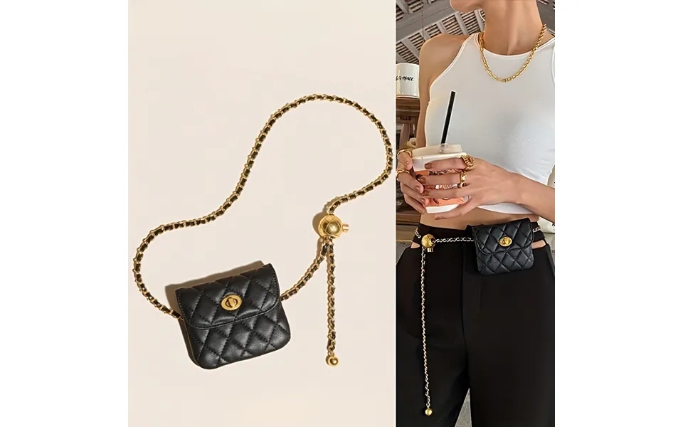 Women's Belts Golden Ball Chain Crossbody Bag Waist Chain Fashionable Cute Embroidered Thread Diamond Children's Coin Wa