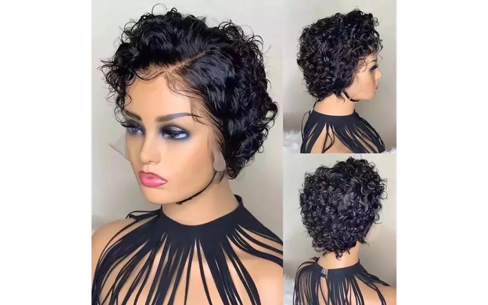Women's Black Small Curly Wig Hair Short Headgear Wig Female High Temperature Silk Chemical Fiber Headgear