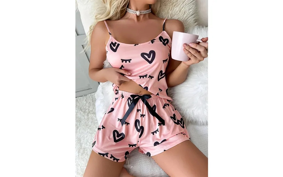 Women's Clothing Beauty Pajamas Set Printed Suspender Shorts Home Clothes Pajamas