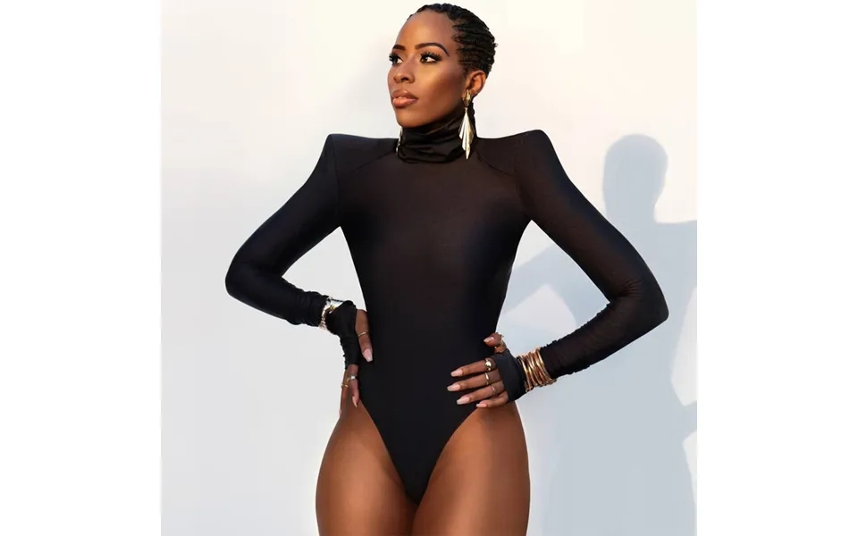 Women's Fashion High Neck Long Sleeve Jumpsuits Sleeves Slim Fit Bodysuits