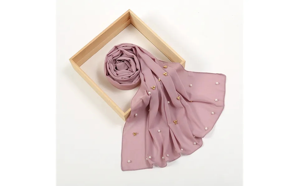 Women's Hats New Style Studded Pearl Chiffon Scarf Malaysian Turban Chiffon Hijab Ladies Scarf