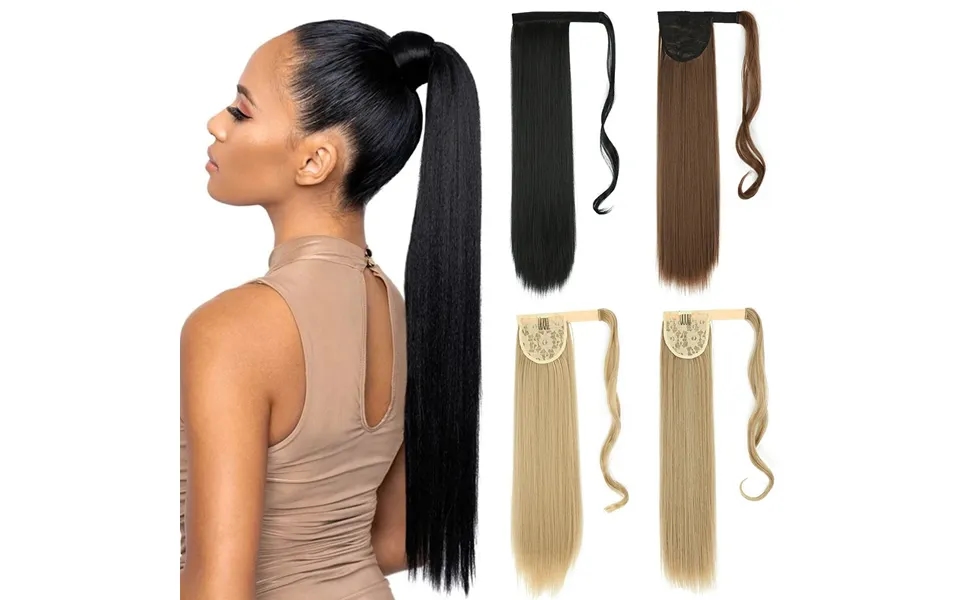 Women's Long Velcro Ponytail Chemical Fiber Long Straight Hair Wig Ponytail Hair Extension Piece Ponytail
