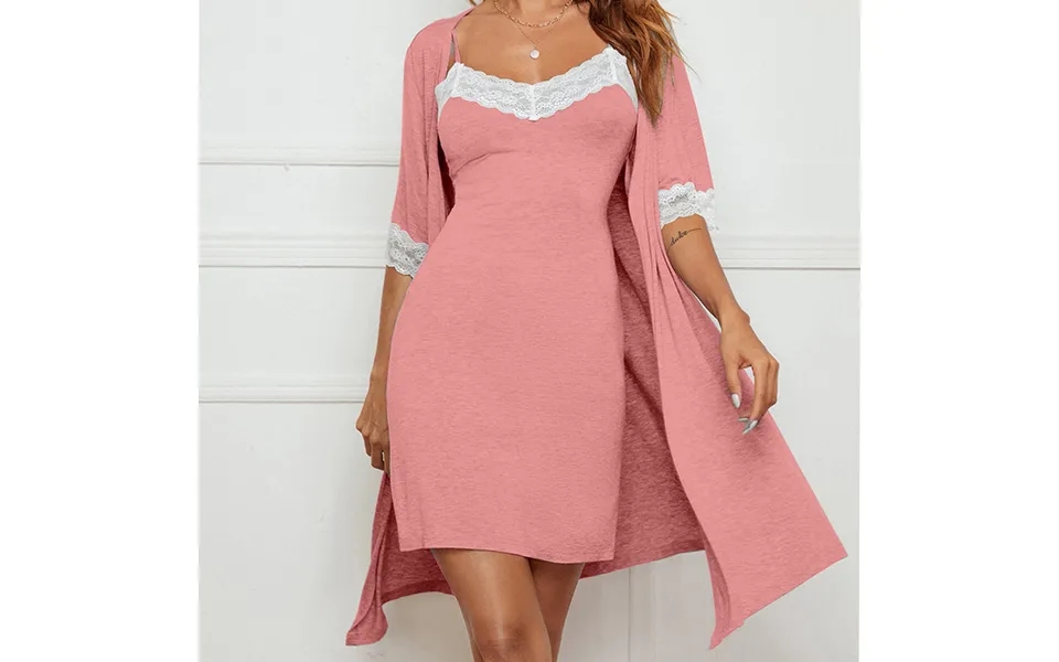 Women's Pajamas Set Lace Elastic Suspender Nightgown Nightgown Breathable Two-piece Sexy Home Clothes