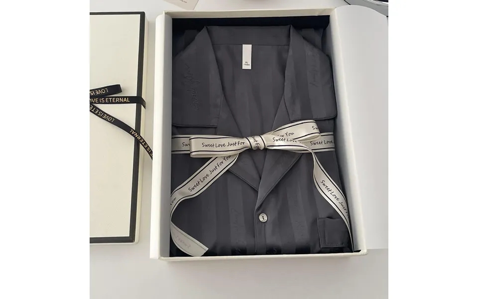 Women's Sleepwears Simple Jacquard Ice Silk High End Autumn Long Sleeved Home Wear Suit