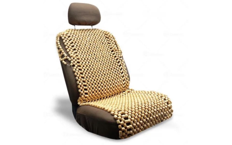 Wooden Bead Car Cushion Summer Breathable Cool Mat Summer Single Seat Ventilated Universal Bead Seat Cushion Wooden Beig