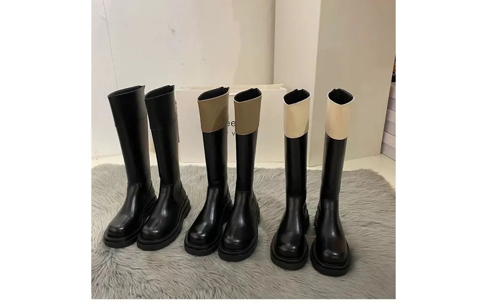 Youshilai Thick Soled Color Matching Long Knight Children's New High Leg Soft Leather Boots For Autumn 2023