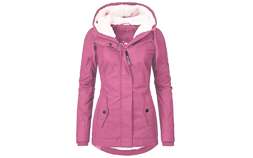 Zipper Outdoor Jacket For Women Warm Windproof Waterproof Mountaineering Hooded Coat Autumn Winter Long Sleeve Solid