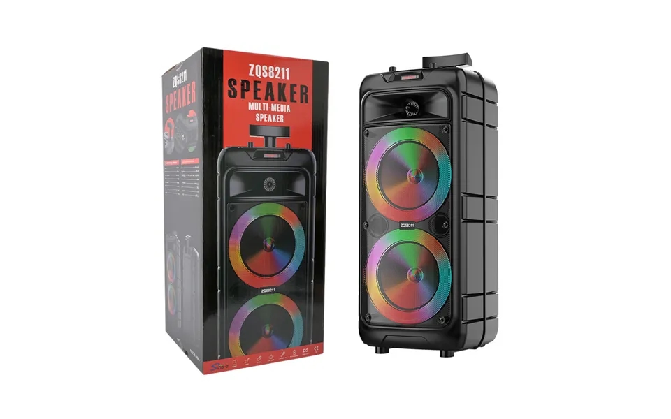 Zqs8211 With Display Screen Radio Bluetooth Speaker Subwoofer Wireless Bluetooth Dual 8-inch Speaker