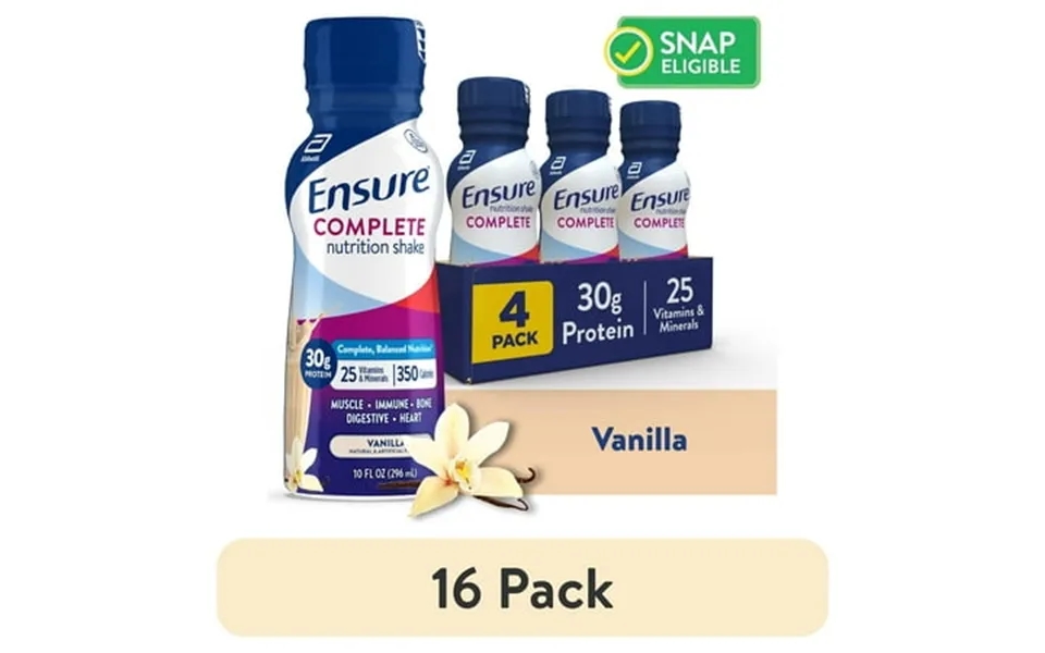 16 Pack Ensure Complete Nutrition Shake 30g Protein Vanilla 10 Fl Oz 4 Pack