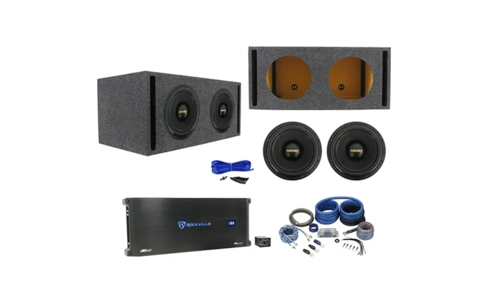 2 Rockville Punisher 12d1 12 5600w Competition Subwoofers Amplifier Vented Box