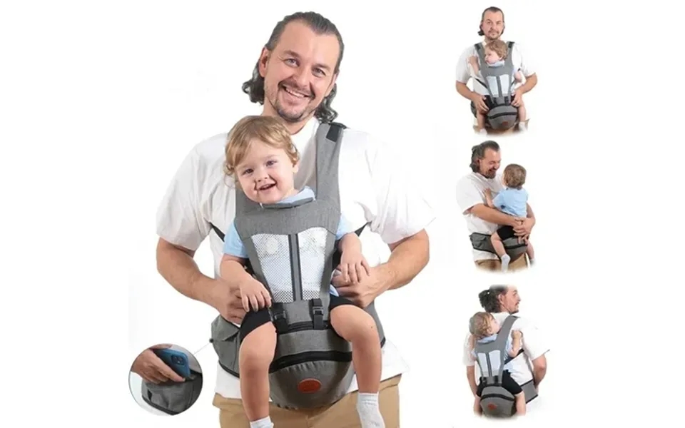 Baby Carrier 6-in-1 Ergonomic Baby Carrier With Hip Seat Diaper Pocket Front And Back Baby Sling With Waist Stool Lumbar