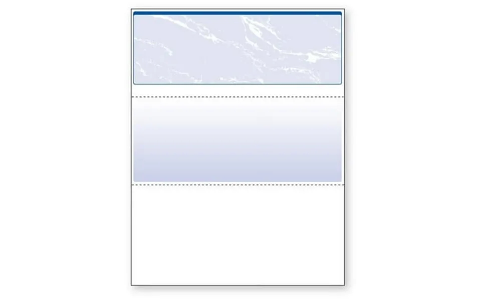 Blank Laser Top Check Paper Blue