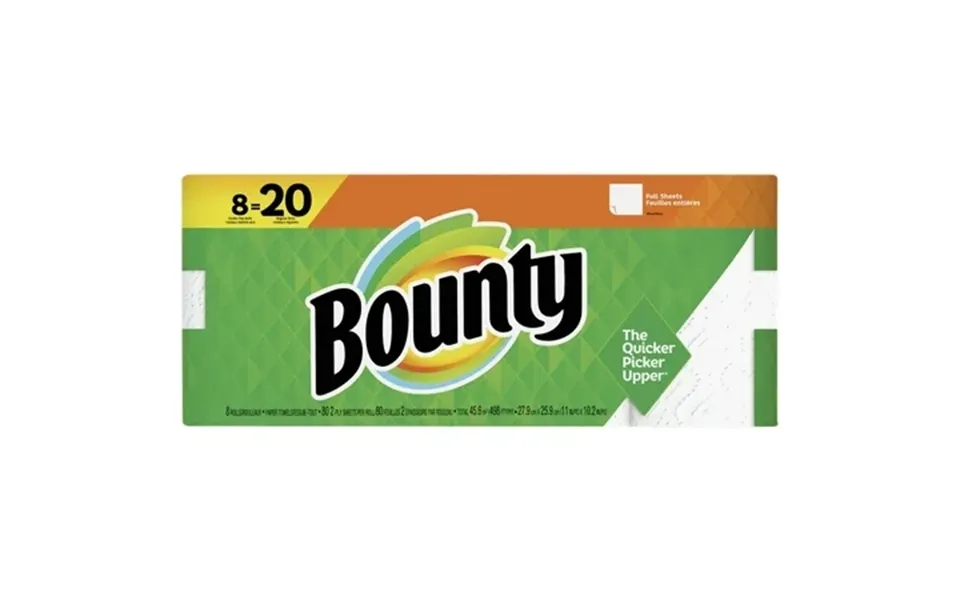 Bounty Full Sheet Paper Towels 8 Double Plus Rolls 30772192733