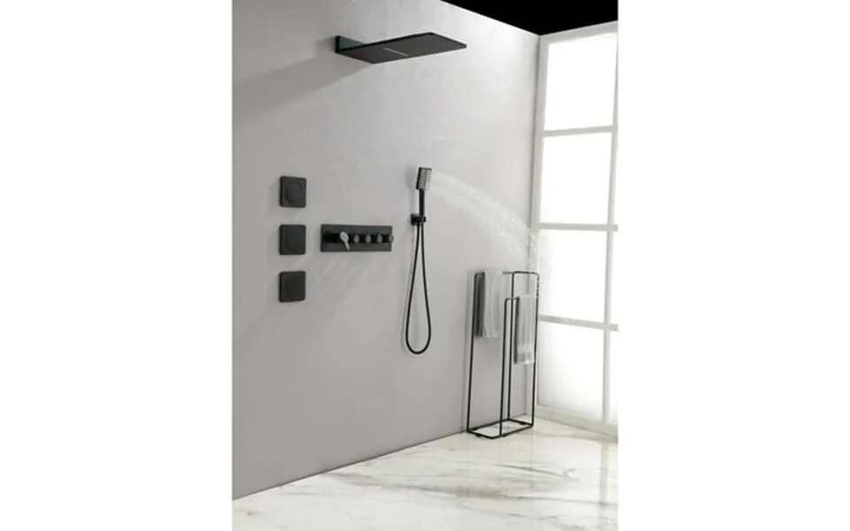 Clearance Wall Mounted Waterfall Rain Shower System With 3 Body Sprays & Handheld Shower