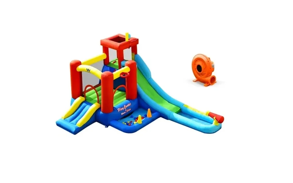 Costway 9-in-1 Inflatable Water Slide Kids Bounce Castle Giant Splash Pool With 860w Blower