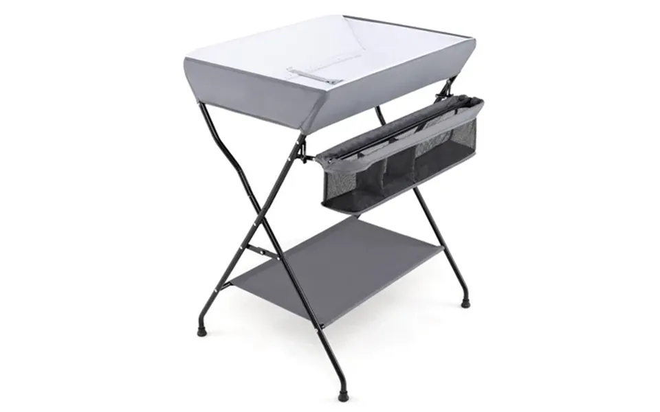 Costway Baby Infant Changing Table Folding Diaper Station Nursery With Storage Gray