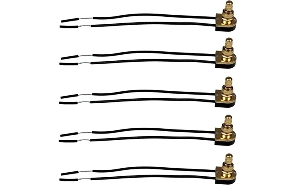 Creative Hobbies 5 Pack Of Rotary On Off Switches Single Circuit 3a-120v Brass Finish Metal Bushing With 6 Inch Wire Lea