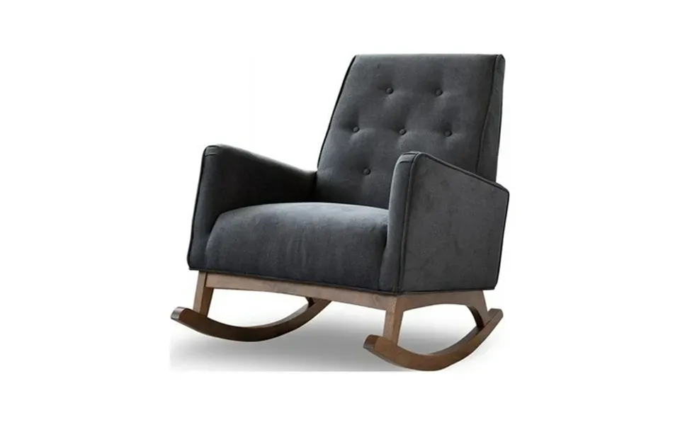 Dalston Tight Back Microfiber Indoor Nursery Rocking Chair In Dark Gray