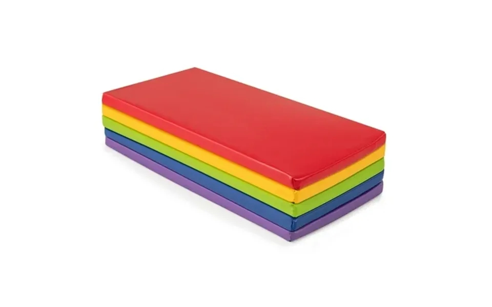 Gymax 5 Pieces Kids Rest Mats 2 Inch Thick Sponge Children Floor Nap Mats Colorful