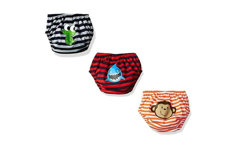 Kiko & Max Baby Boys Infant Three-pack Absorbant Reusable Swim Diaper Small