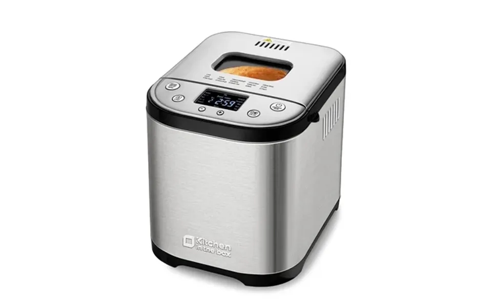 Kitchen In The Box 15-in-1 Bread Machine 2lb Stainless Steel Automatic Bread Maker With Recipes-silver
