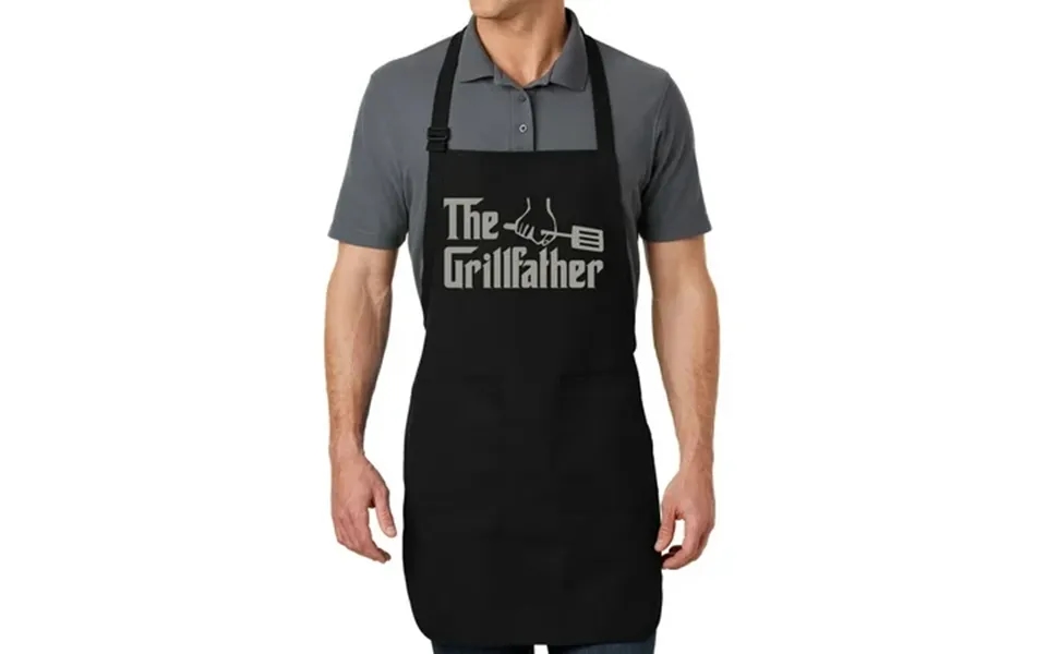 Men S The Grillfather Full-length Apron With Pockets - Black