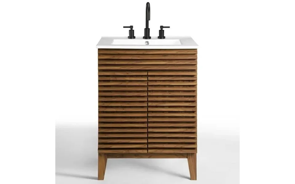 Modway Render Bathroom Vanity In Walnut White