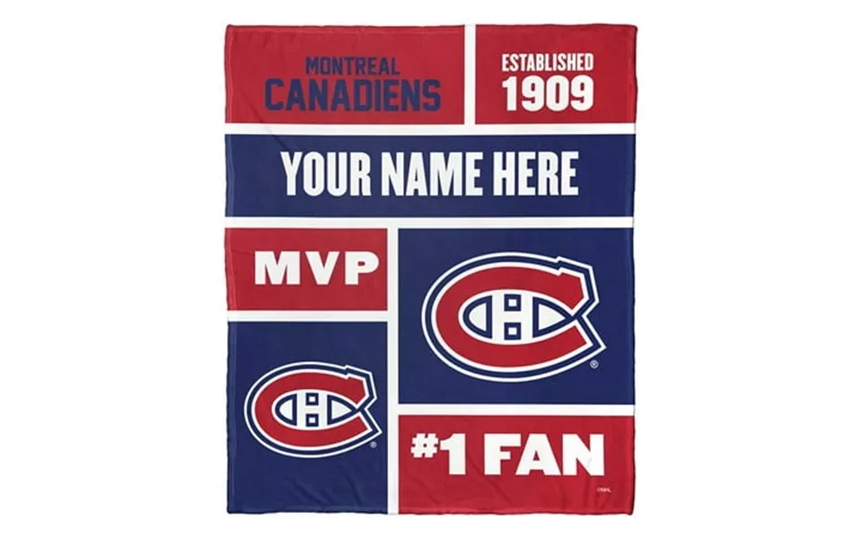 Montreal Canadiens Nhl Colorblock Personalized Silk Touch Throw Blanket 50 X 60