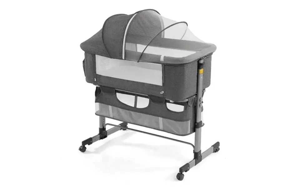 Newlake 3-in-1 Height Adjustable Baby Bassinet & Bedside Sleeper For Newborns Grey