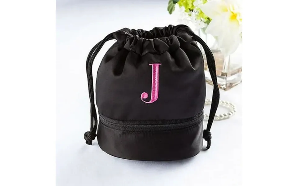 Personalized Jewelry Pouch Pink Initial