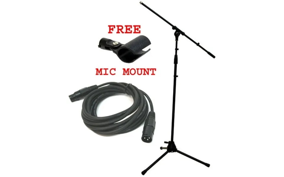 Pro Audio Stage Boom Microphone Stand 15ft Xlr Cable & Free Mic Mount Package