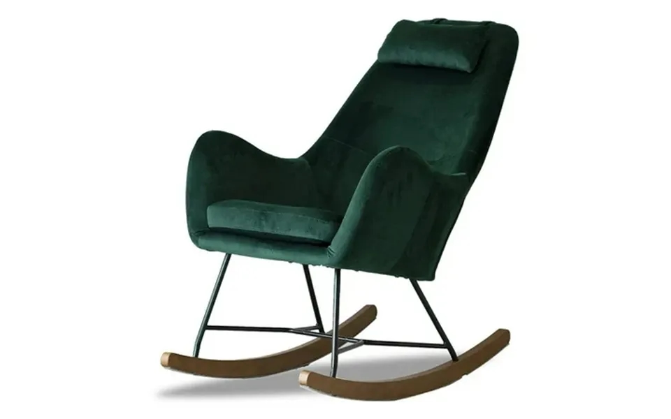Revi Mid Century Modern Indoor Velvet Nursery Rocking Chairs In Green