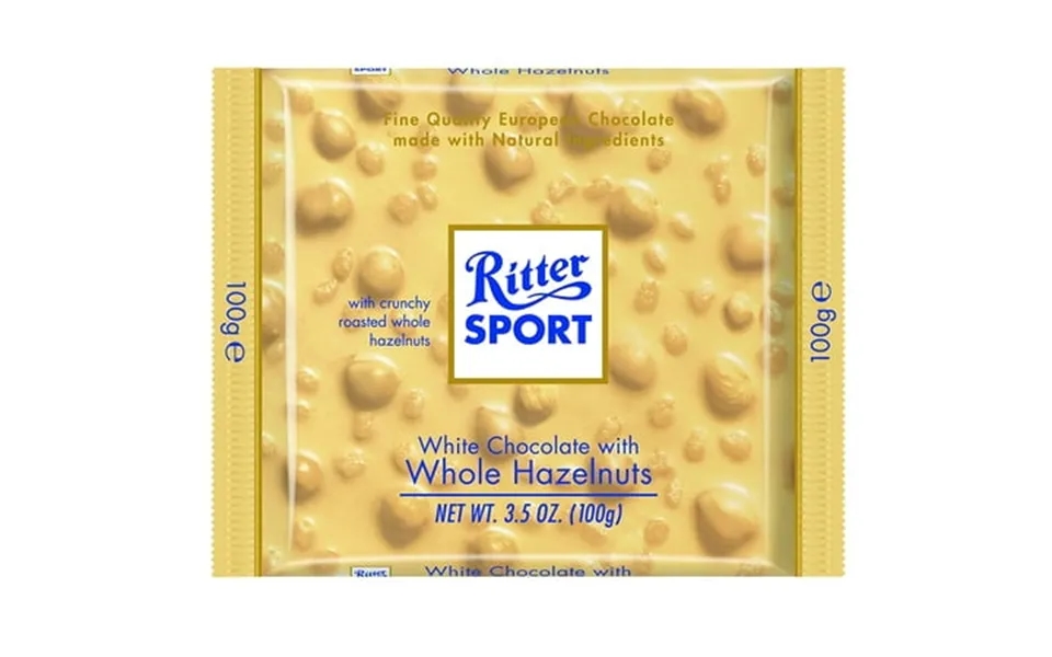 Ritter Sport White Whole Hazelnut 100 Gr 10x Total Weight 1000 Gr