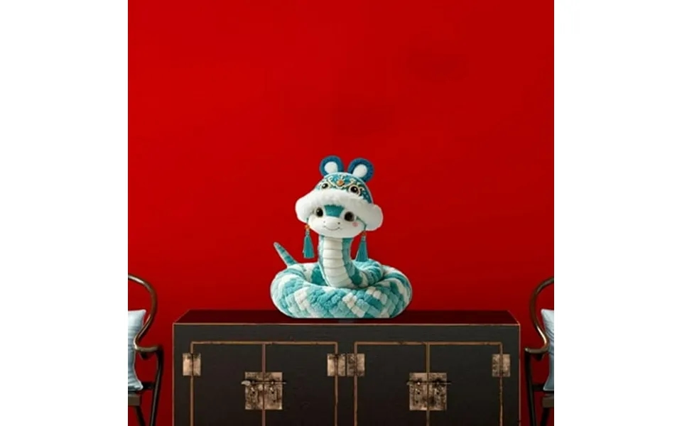 Vaveren Chinese New Year Snake Toy Photo Prop For Office Birthday Gift Cabinet Blue 35cm