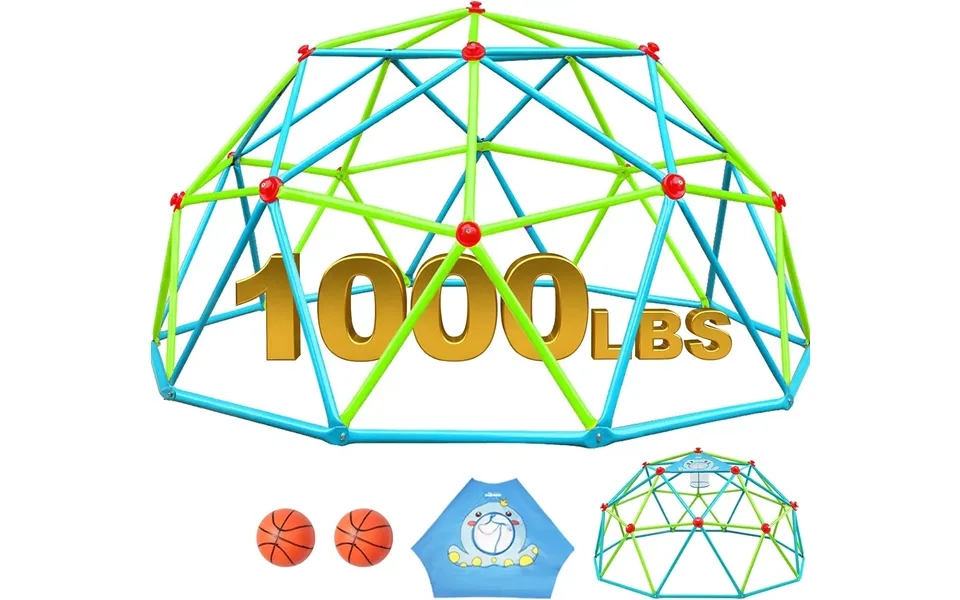 1000lbs Dome Climber With Basketball Net 10ft - Green
