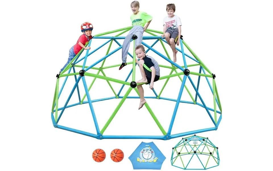 1000lbs Dome Climber With Basketball Net 10ft - Turquoise