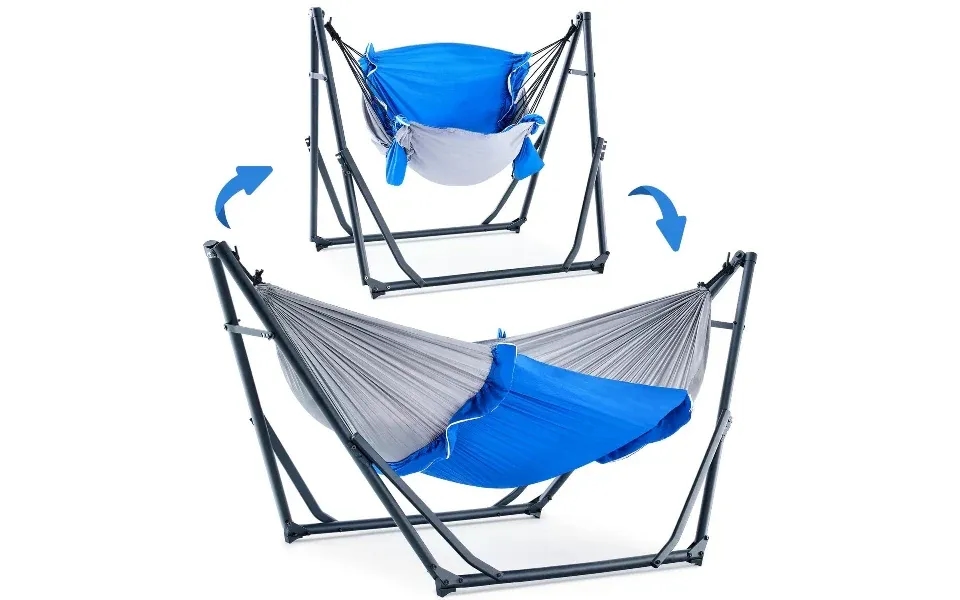 2 In 1 Hammock Chair With Foldable Steel Stand And Carry Bag