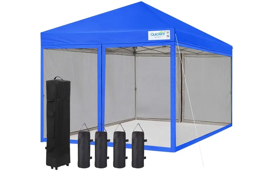 8' X 8' Pop Up Canopy With Netting - Blue