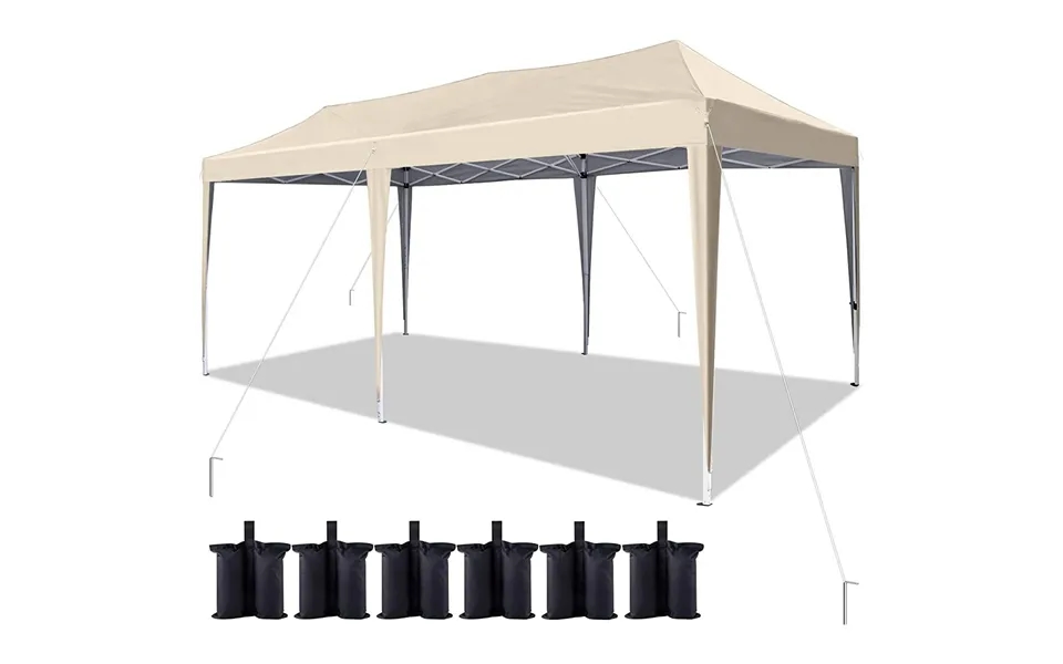 No-side 10'x20' Ez Pop Up Canopy Tent - Beige