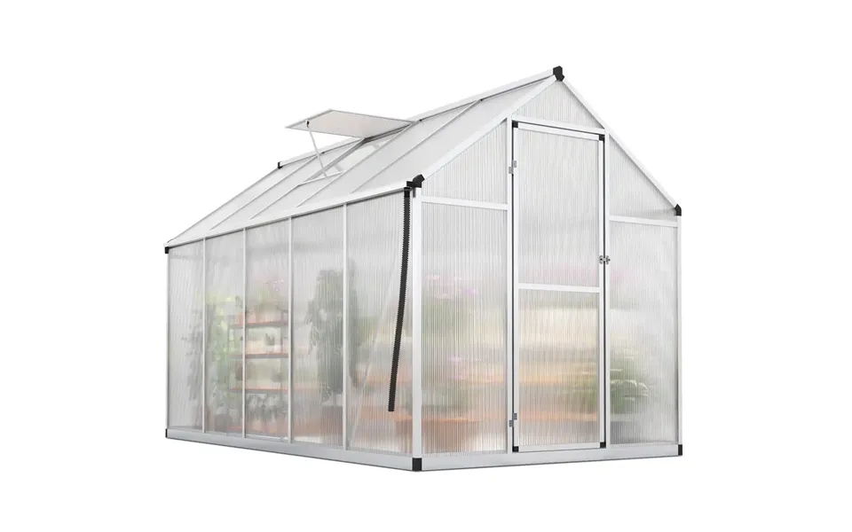 Walk-in Polycarbonate Greenhouse - 6x10x6ft-silver