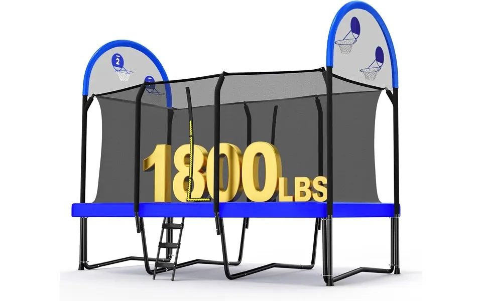 Zupapa 1800lbs 2500lbs Rectangular Trampoline - 10x17ft Rectangle With Basketball Hoops