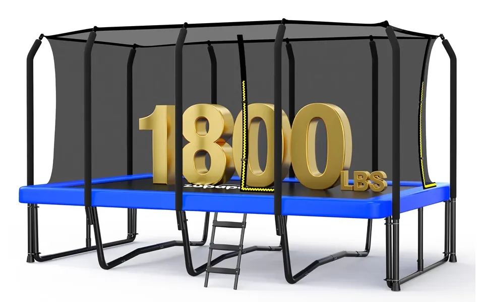 Zupapa 1800lbs 2500lbs Rectangular Trampoline - 10x17ft Upgraded 5-leg Rectangle